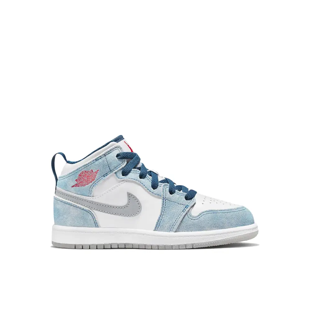 Air Jordan 1 Mid SE French Blue Fire Red PS 