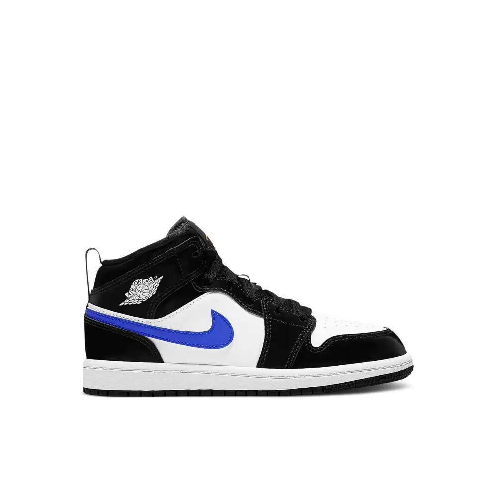 Air Jordan 1 Mid Black Racer Blue PS 