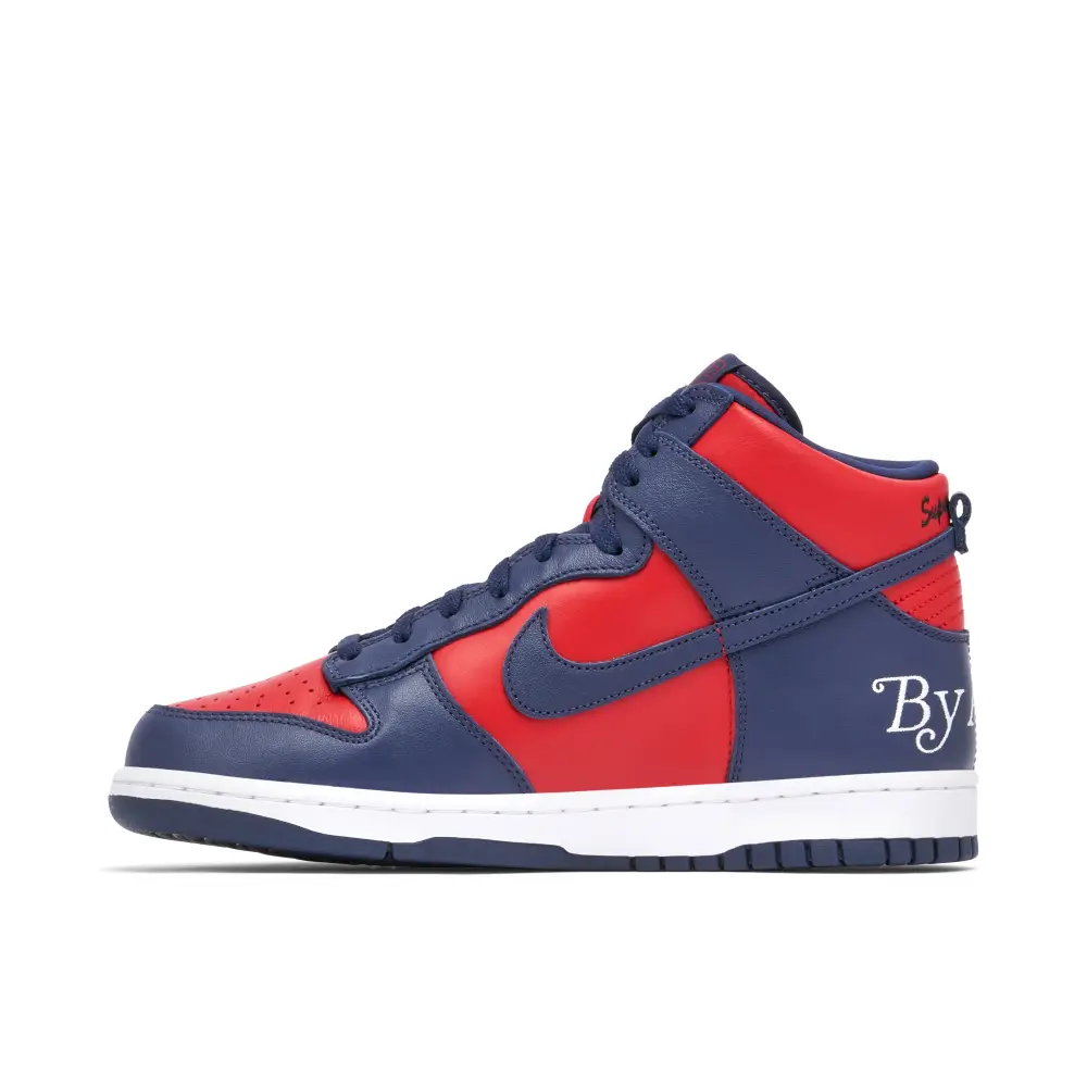 Supreme x Nike SB Dunk High By Any Means Red Navy DEC3456