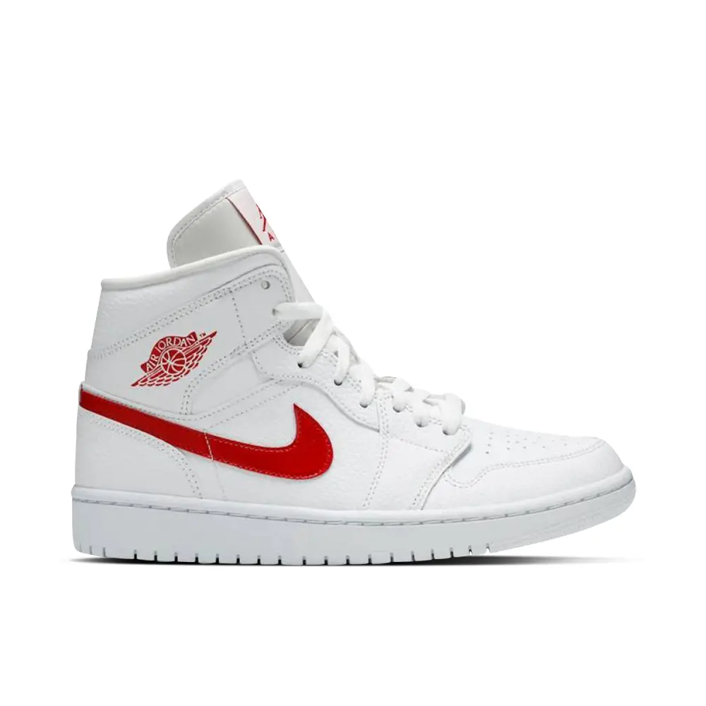 Air Jordan 1 Mid White University Red 