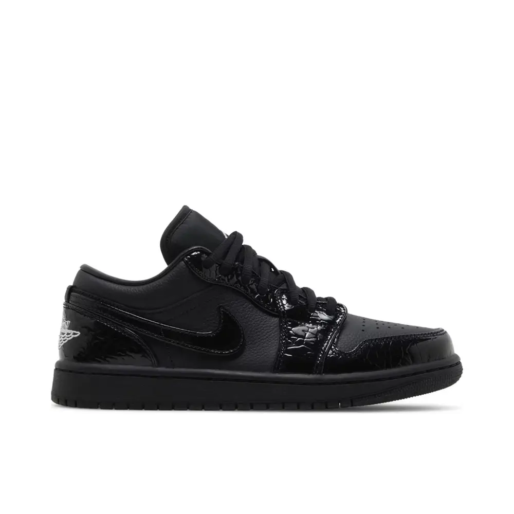 Air Jordan 1 Low SE Patent Elephant Black Womens 