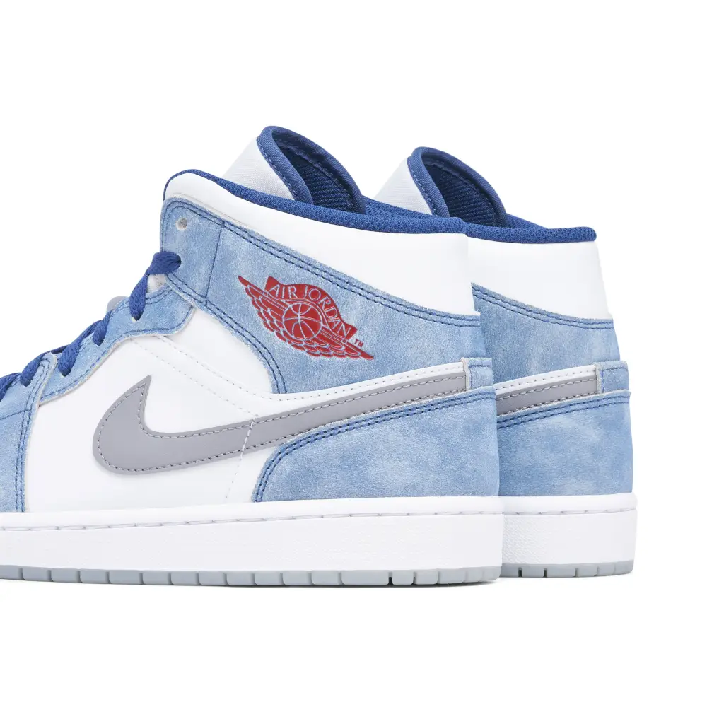 Air Jordan 1 Mid French Blue Fire Red 
