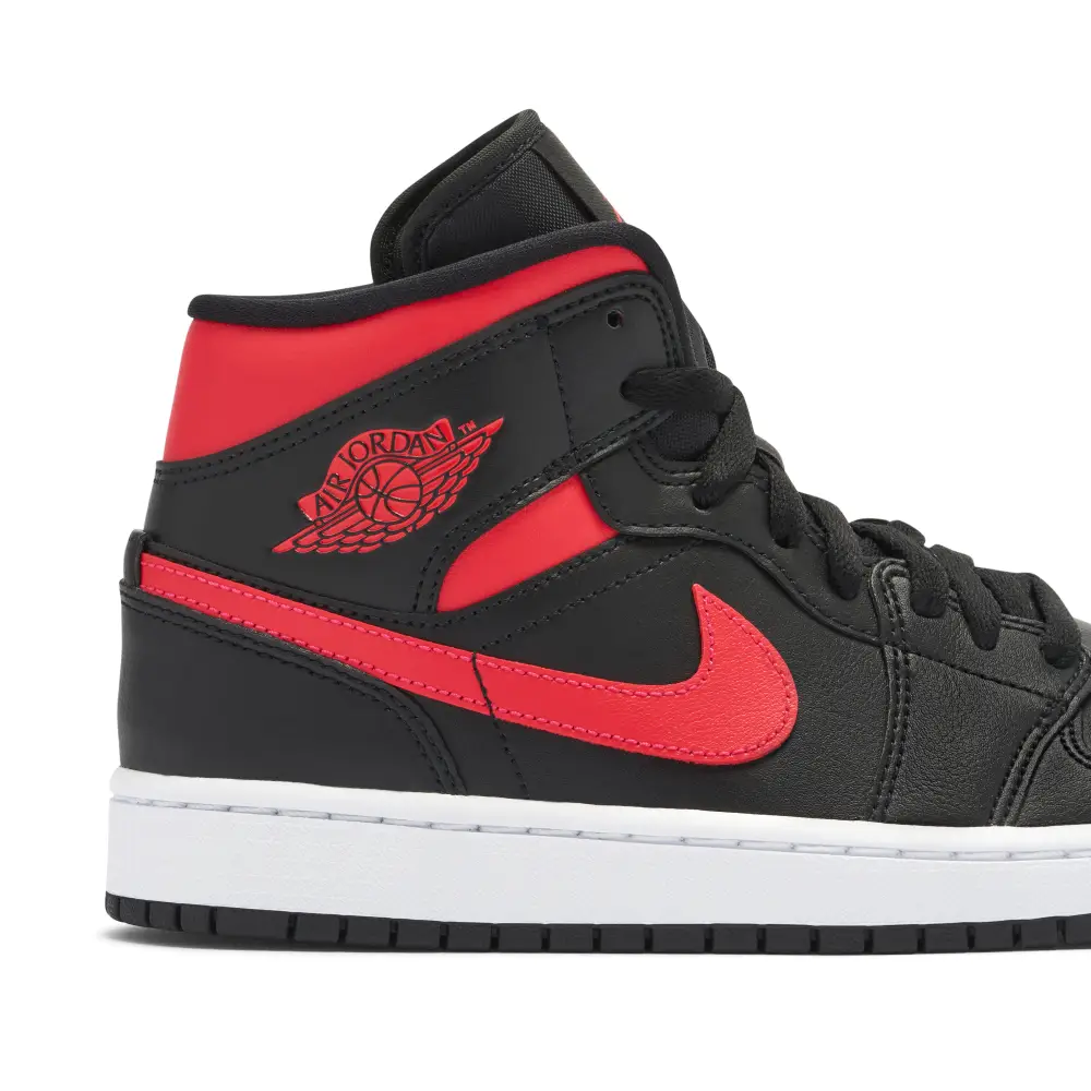 Air Jordan 1 Mid Black Siren Red Womens 