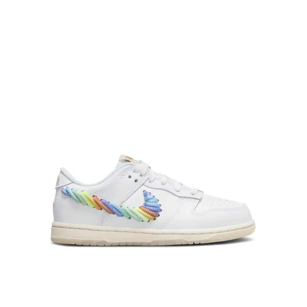 Nike Dunk Low SE Rainbow Lace Swoosh White PS 4F34329