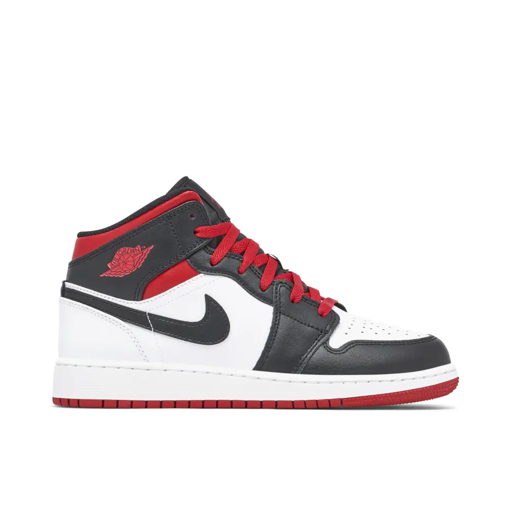 Air Jordan 1 Mid Gym Red Black Toe GS 