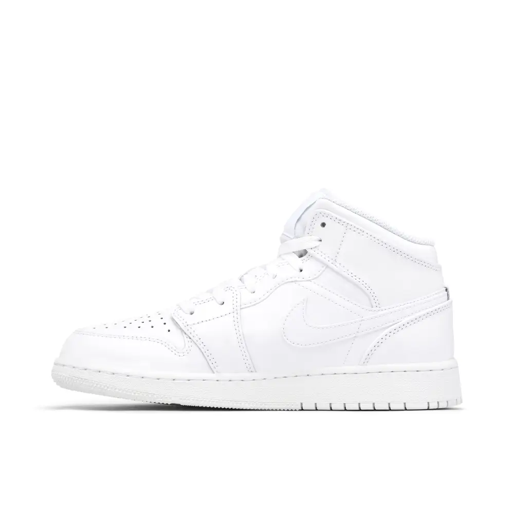 Air Jordan 1 Mid Triple White GS 2023 