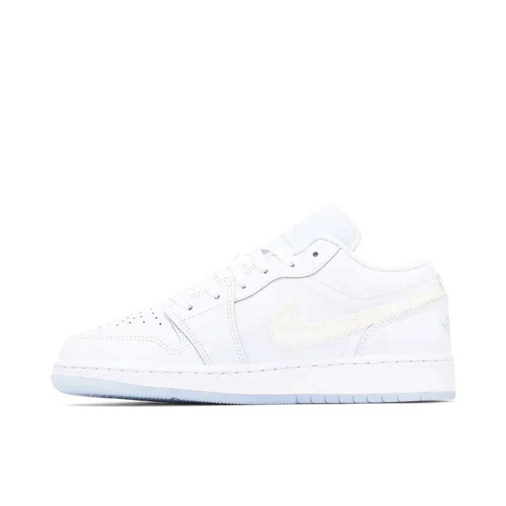 AIr Jordan 1 Low White Iridescent Glitter Swoosh GS F9743905