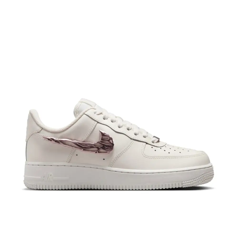 Nike Air Force 1 Low Liquid Metal Swoosh Metallic Rose Gold Womens D5B2286