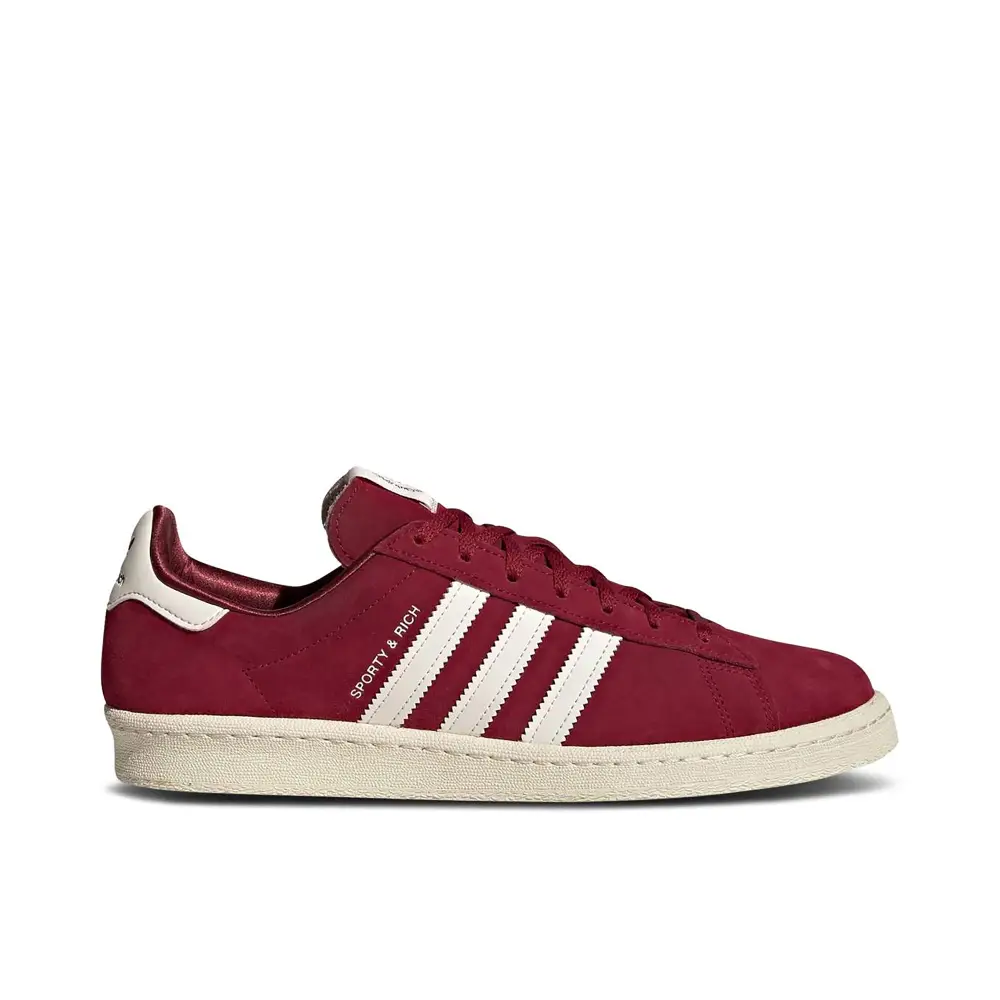 Adidas Campus 80s x Sporty & Rich Collegiate Burgundy 