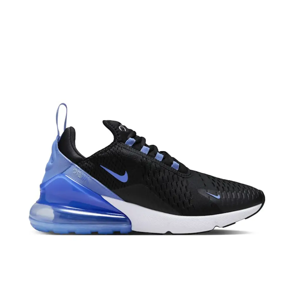 Nike Air Max 270 Black Metallic Silver Royal Pulse Womens 