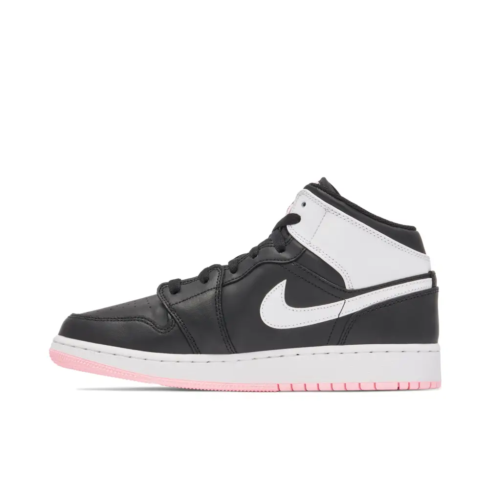 Jordan 1 Mid Black Arctic Pink GS 