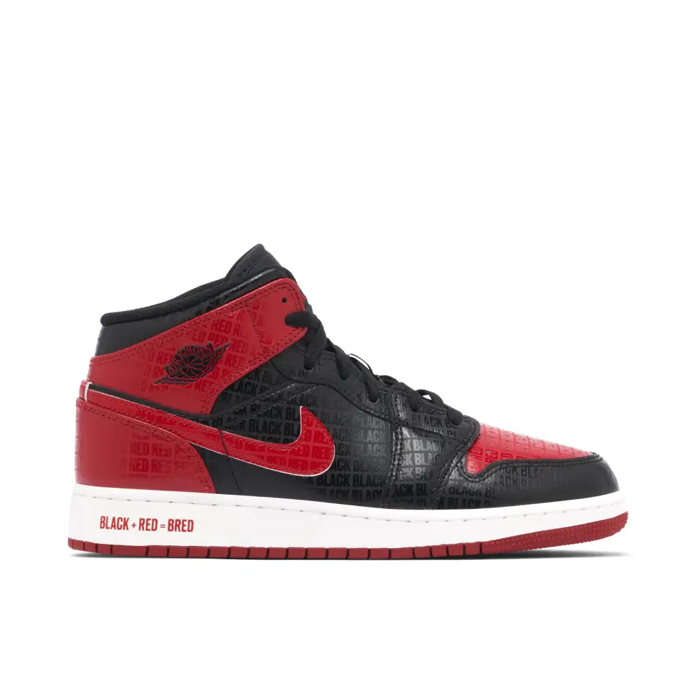 Air Jordan 1 Mid Bred Text GS 