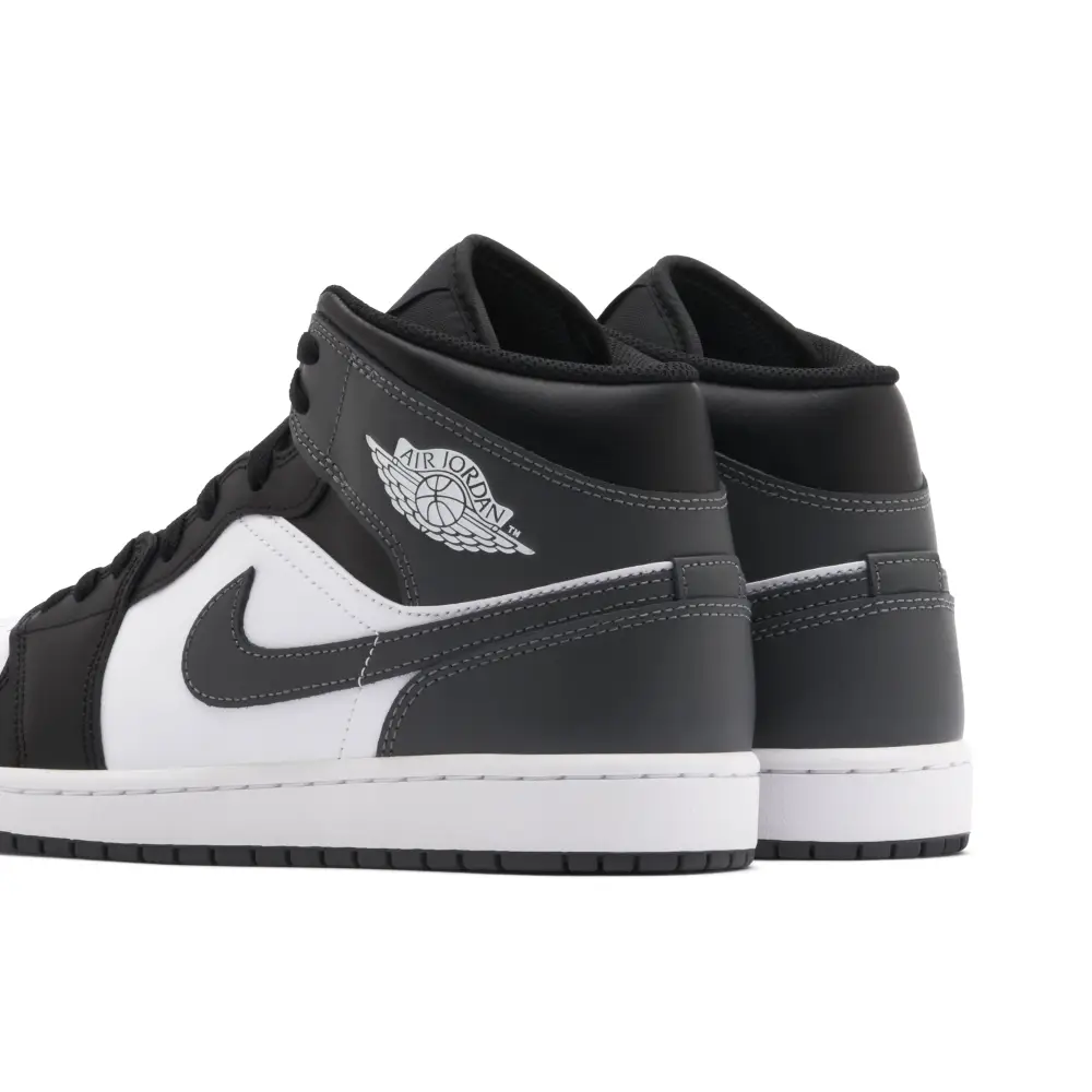 Air Jordan 1 Mid Black White Iron Grey 