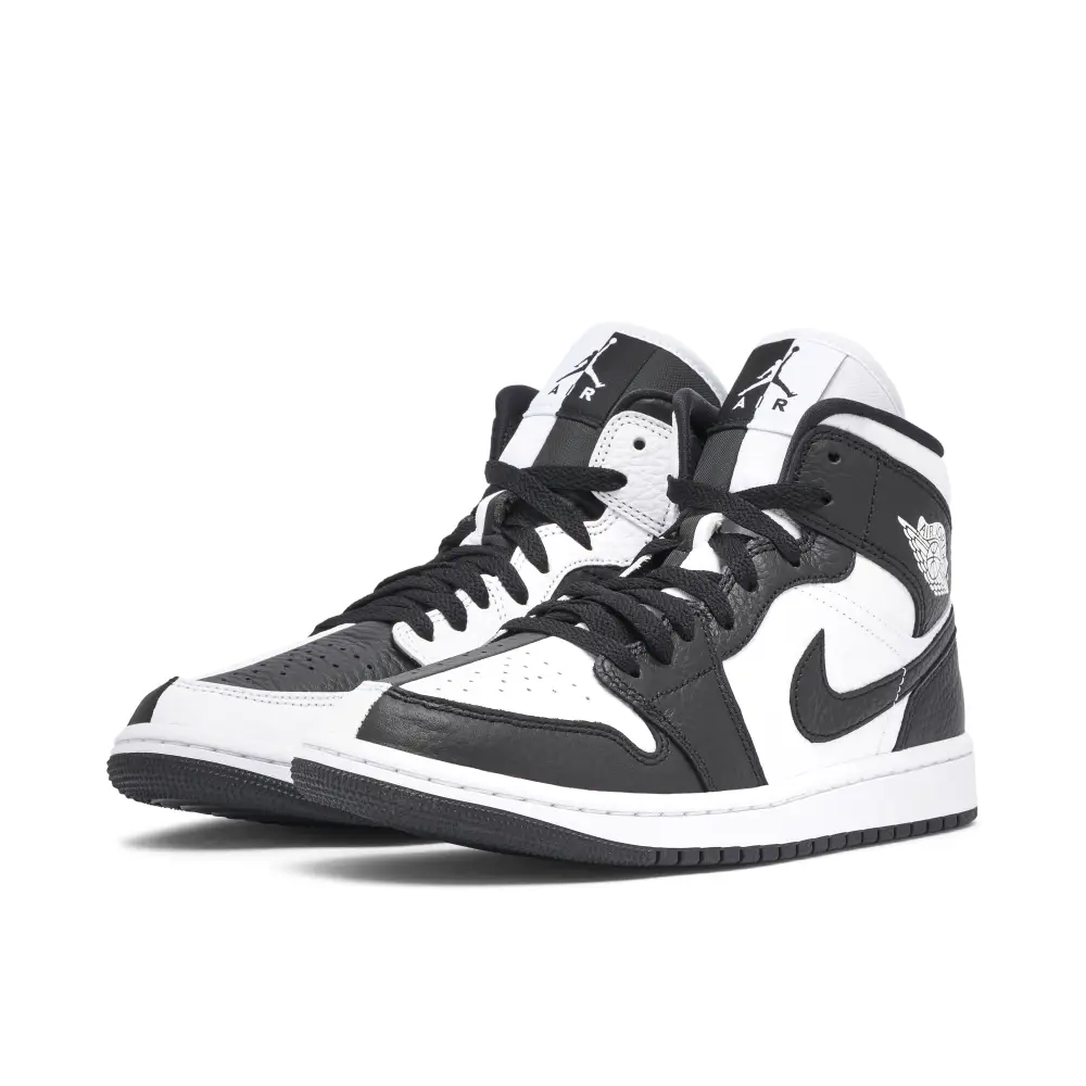 Air Jordan 1 Mid Split Black White Womens Two Tone
