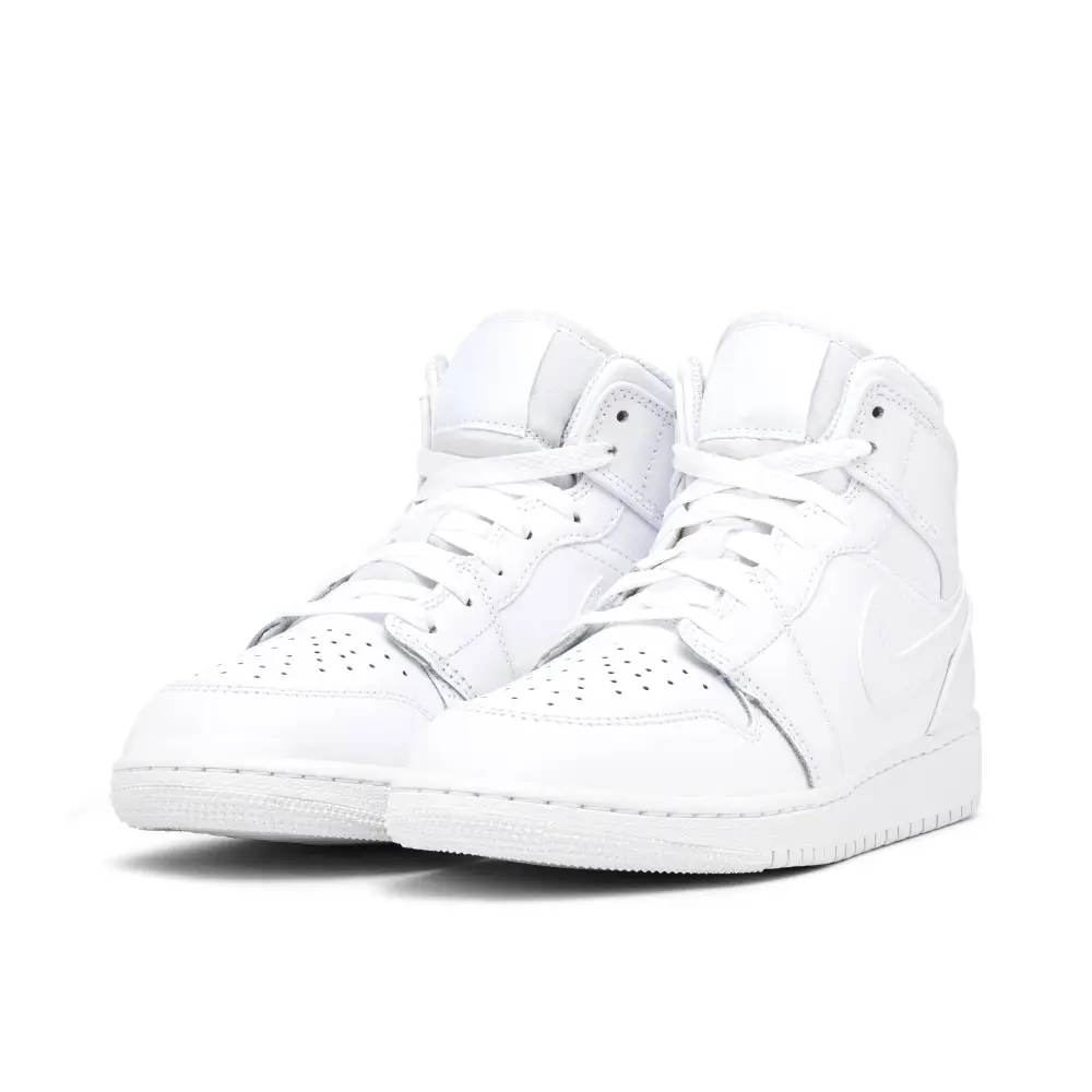 Air Jordan 1 Mid Triple White GS 2023