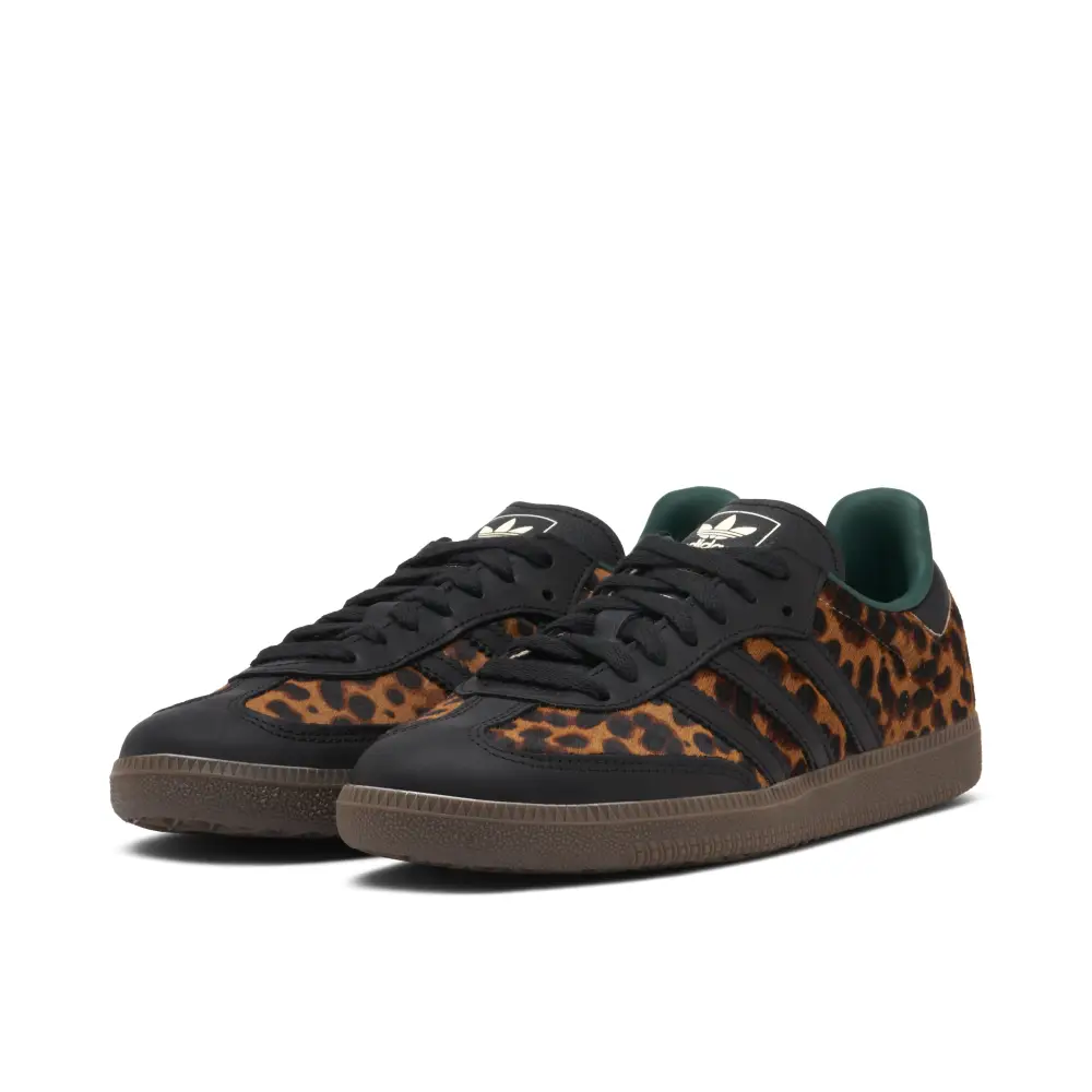 Adidas Samba OG Black Green Leopard Womens 
