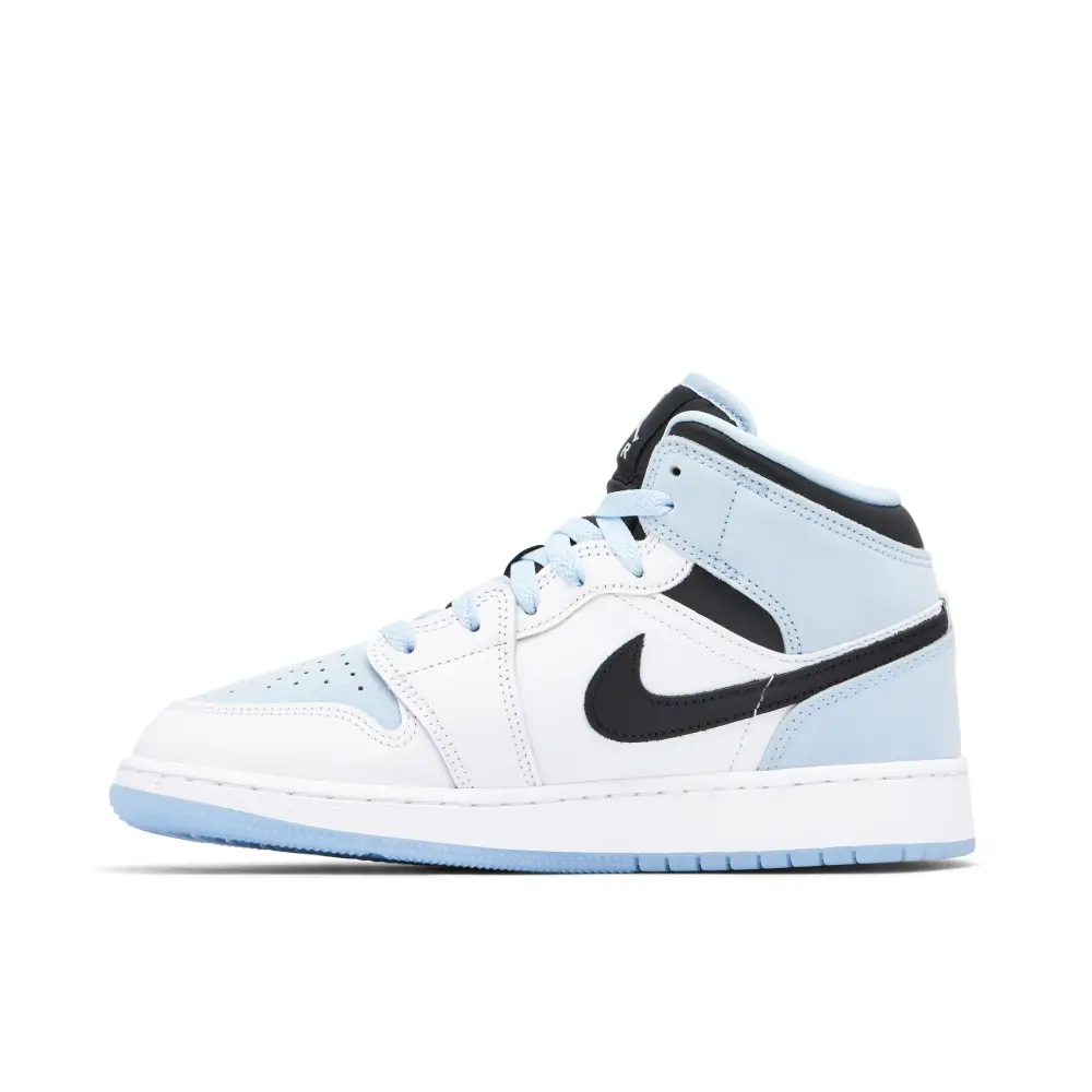Air Jordan 1 Mid SE White Ice Blue GS 