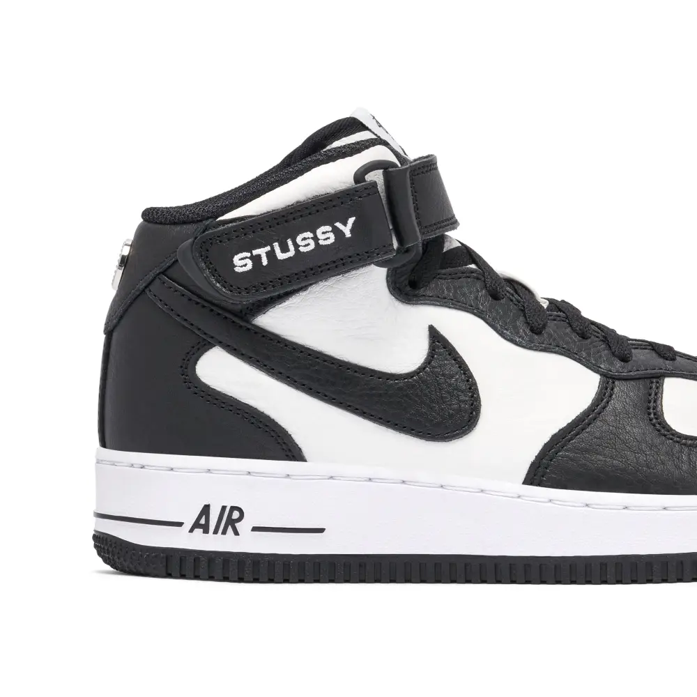 Stussy x Nike Air Force 1 Mid Black White 
