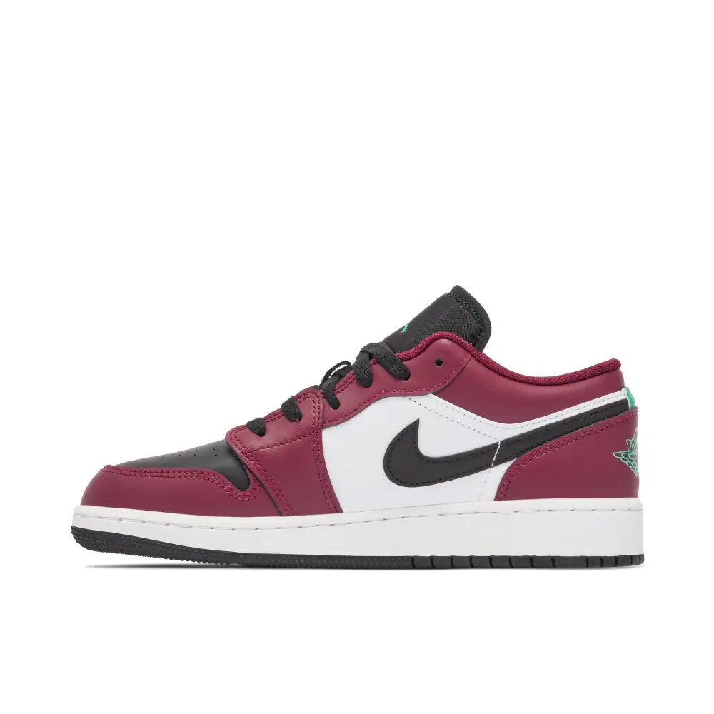 Air Jordan 1 Low Dark Beetroot Roma Green GS 