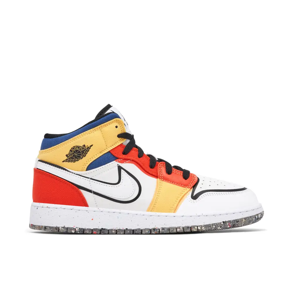 Air Jordan 1 Mid SE Multi Colour Canvas GS 