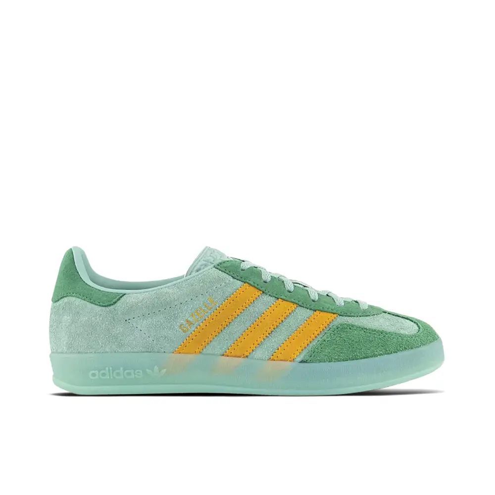 Adidas Gazelle Indoor Hazy Green Crew Yellow Womens 
