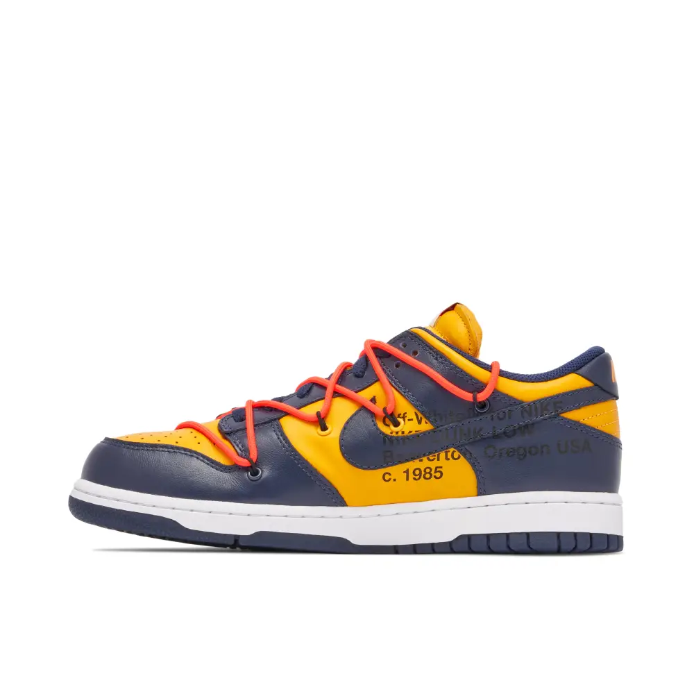 Off-White x Nike SB Dunk Low University Gold 