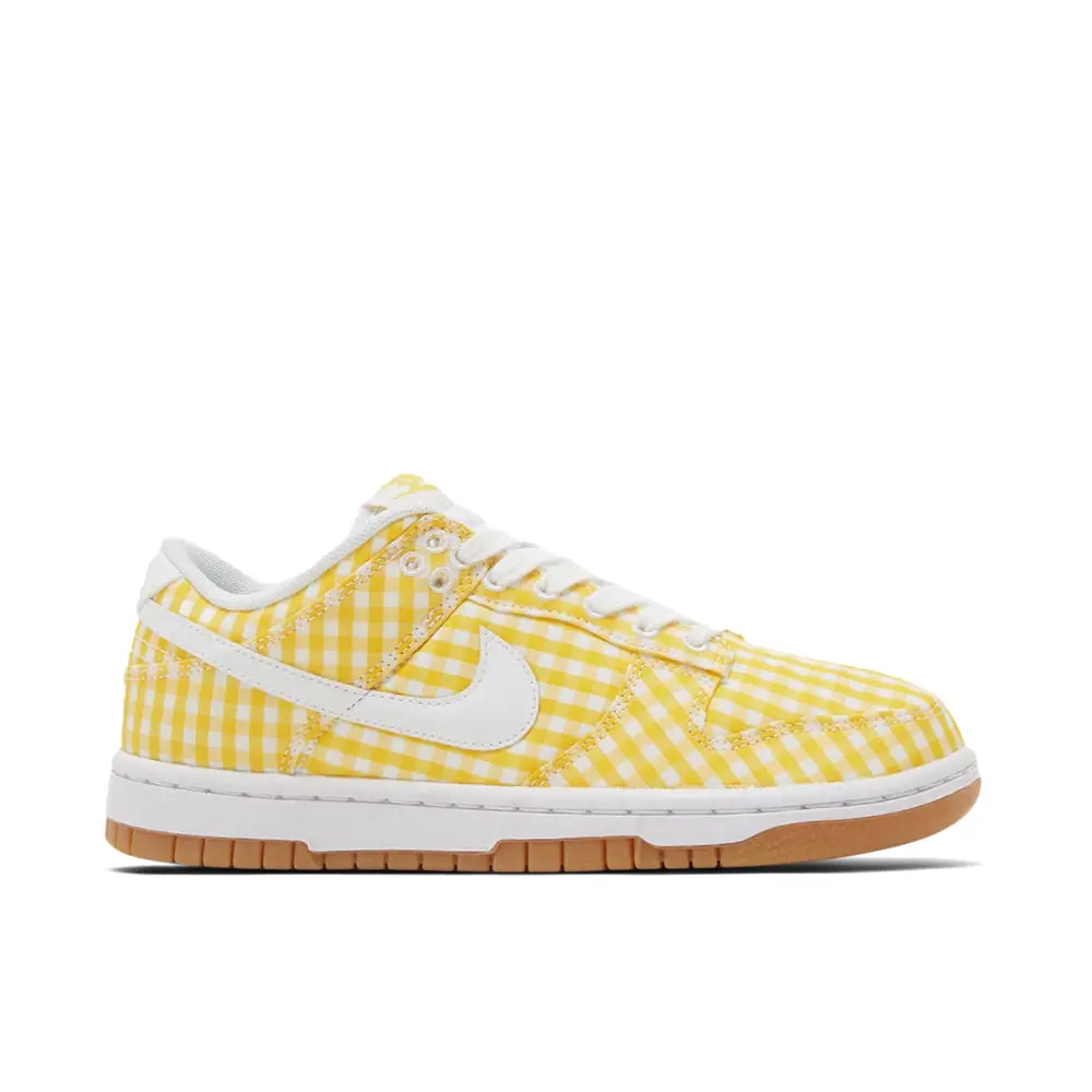 Nike Dunk Low Yellow Gingham Womens 411E1554