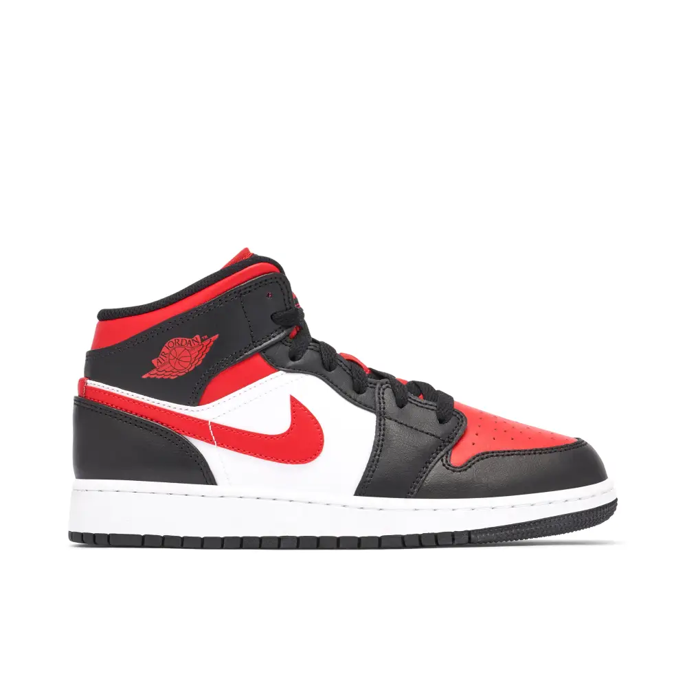 Air Jordan 1 Mid Bred Toe White GS 