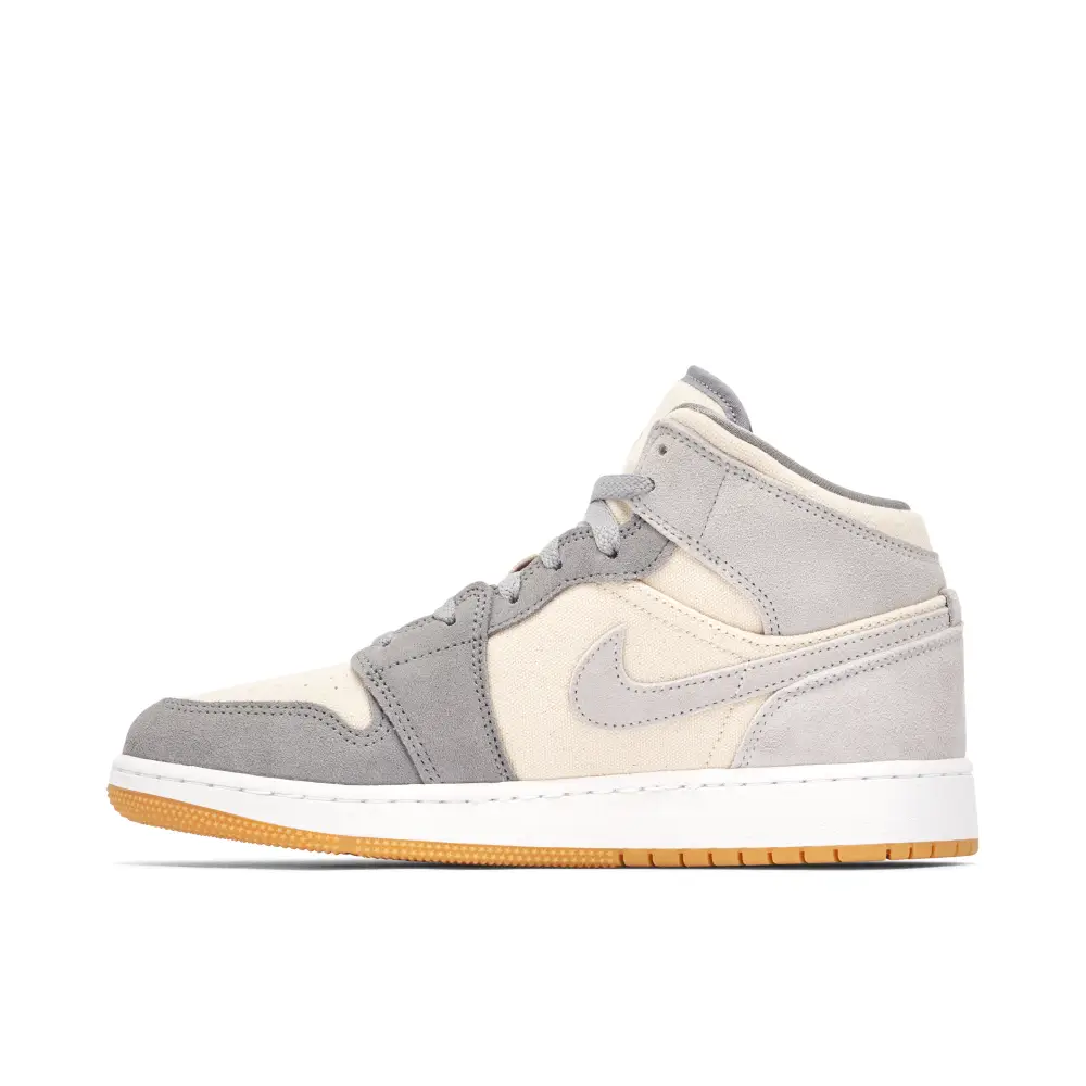 Air Jordan 1 Mid SE Coconut Milk Grey GS 