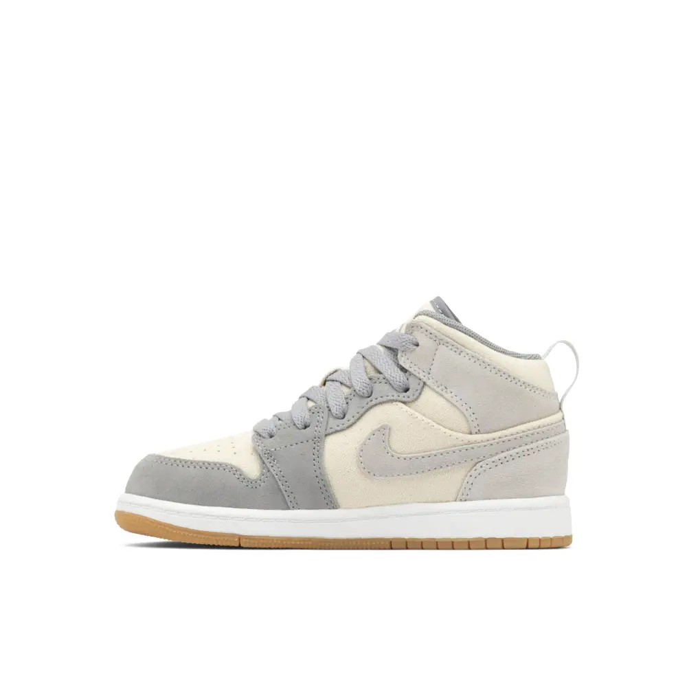 Air Jordan 1 Mid SE Coconut Milk Grey PS 