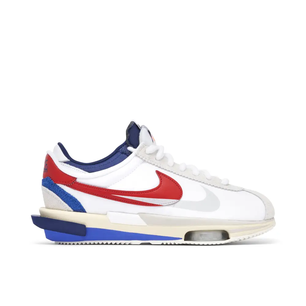 Nike Cortez 4.0 x sacai White University Red Blue 