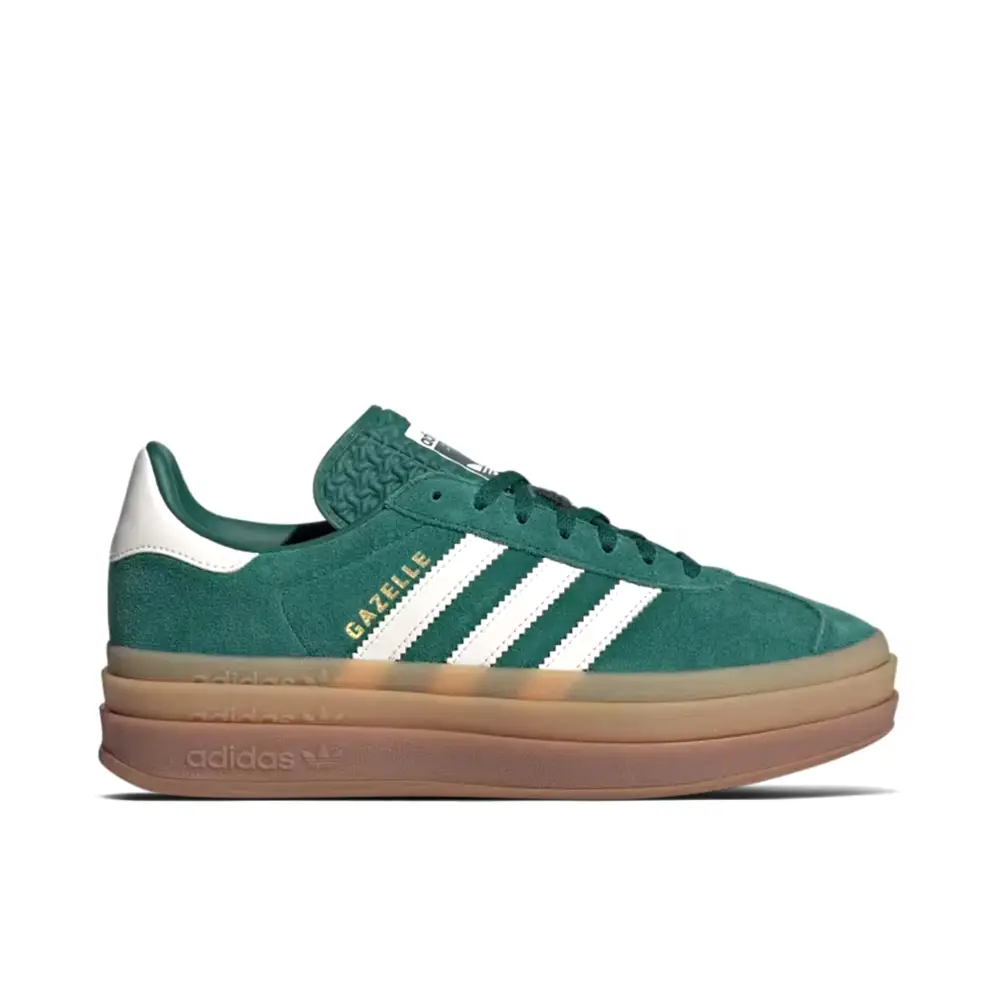 Adidas Gazelle Bold Collegiate Green Off White Gold Metallic Womens 30692345