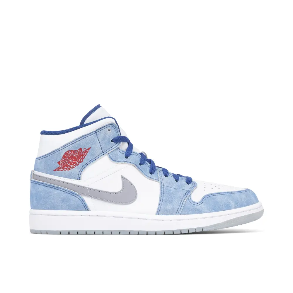 Air Jordan 1 Mid French Blue Fire Red 