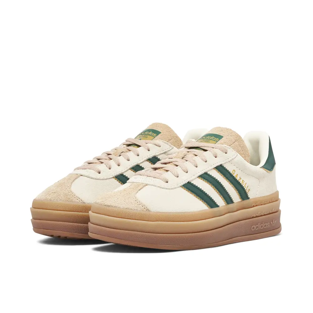 adidas Gazelle Bold Beige Collegiate Green Womens 