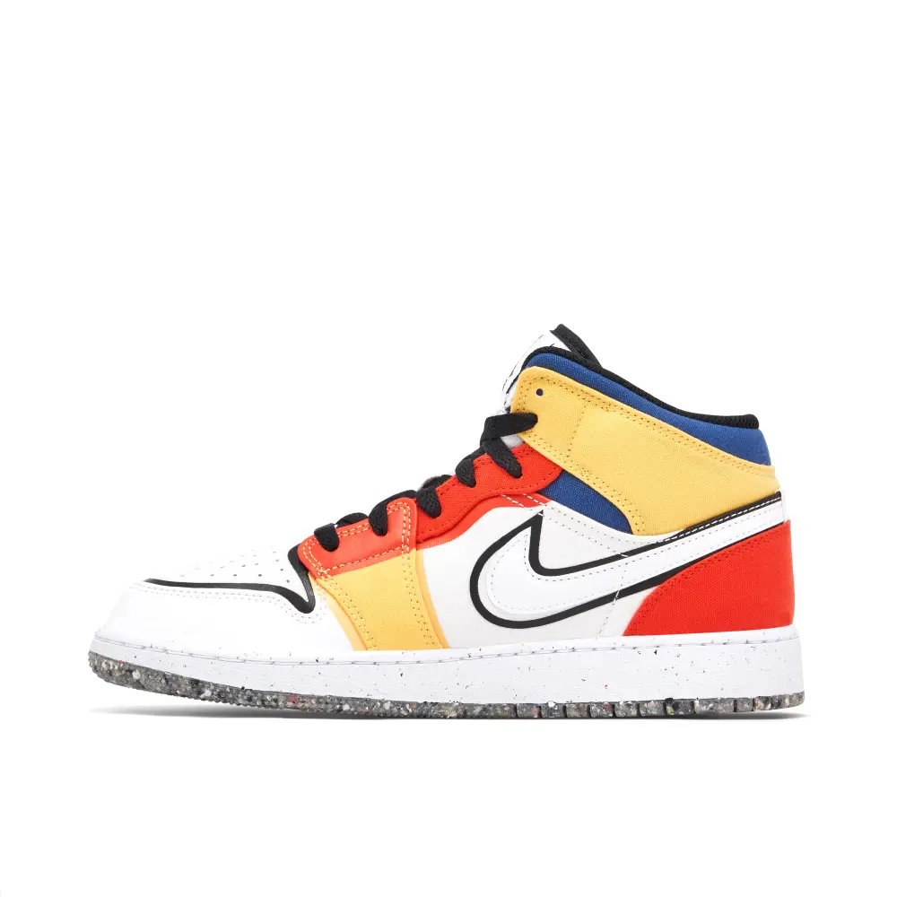 Air Jordan 1 Mid SE Multi Colour Canvas GS 