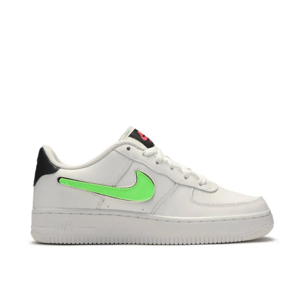 Nike Air Force 1 Low Removable Swoosh White Green Strike GS FD61412