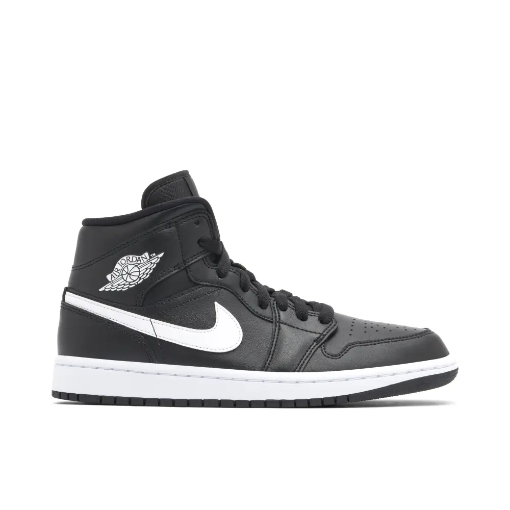 Jordan 1 Mid Black White Womens B1D826048