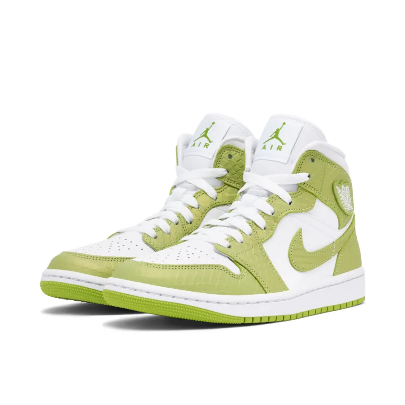 Air Jordan 1 Mid Green Python Womens 