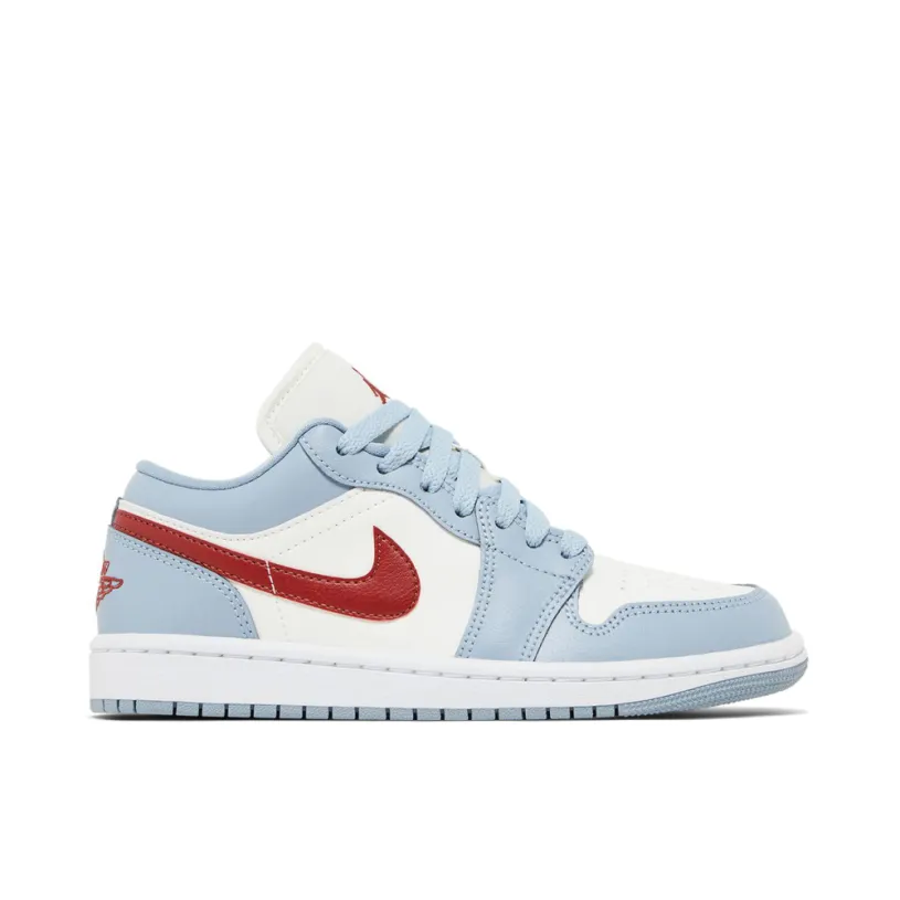 Air Jordan 1 Low Blue Whisper Dune Red Womens