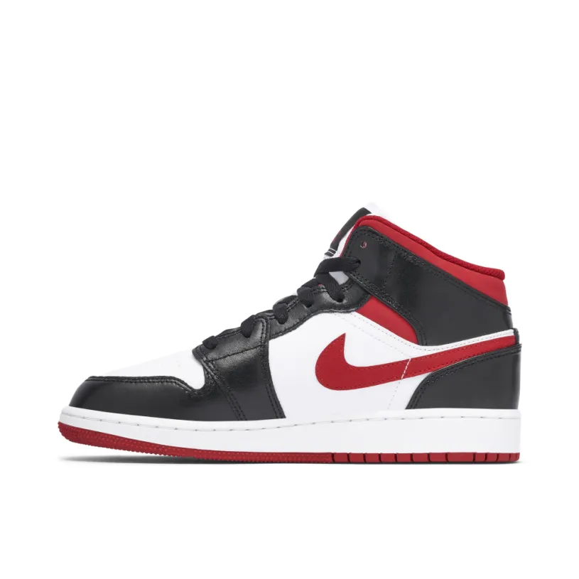 Air Jordan 1 Mid Black White Gym Red GS