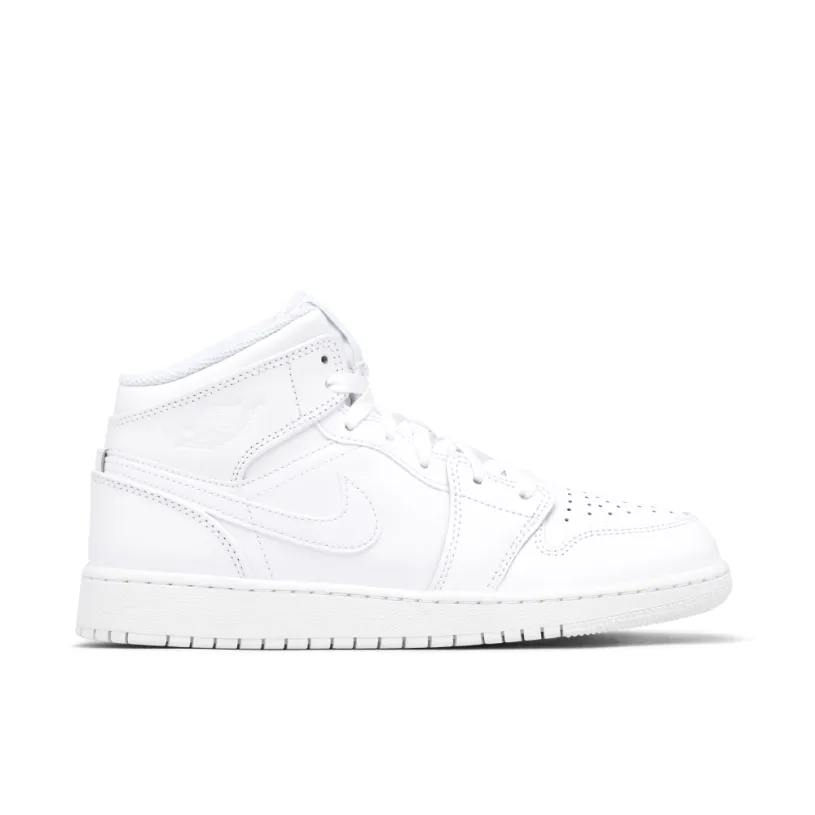 Air Jordan 1 Mid Triple White GS 2023