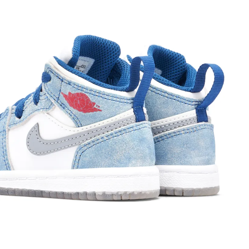 Air Jordan 1 Mid SE French Blue Fire Red TD 
