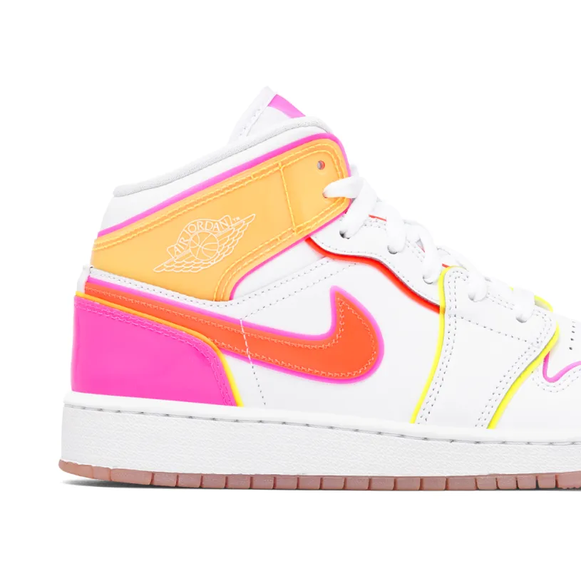 Air Jordan 1 Mid Neon Glow GS 
