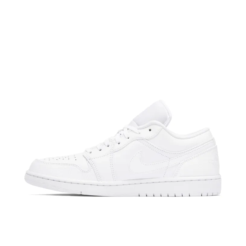 Air Jordan 1 Low Triple White Tumbled Leather