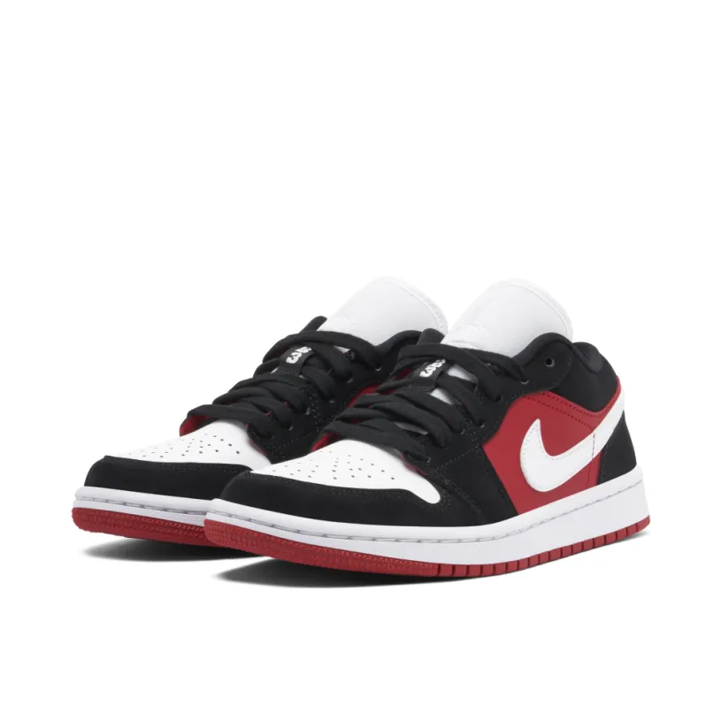Air Jordan 1 Low Black White Gym Red Womens 