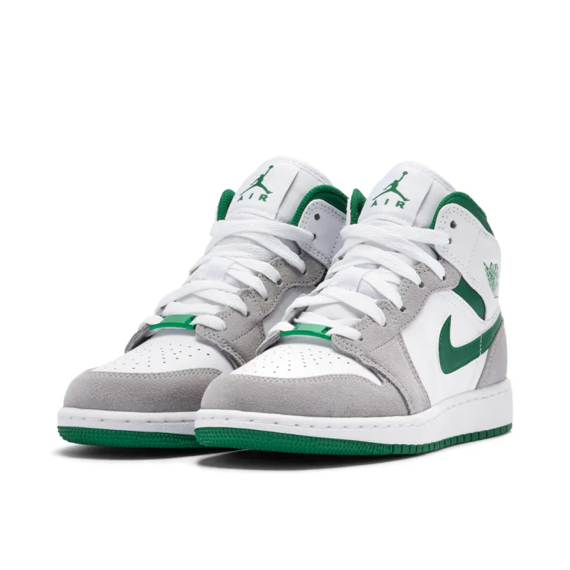 Air Jordan 1 Mid Grey Green GS 