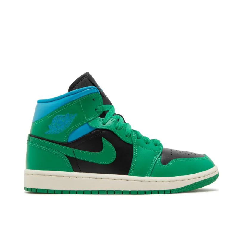 Air Jordan 1 Mid Lucky Green Aqua Womens
