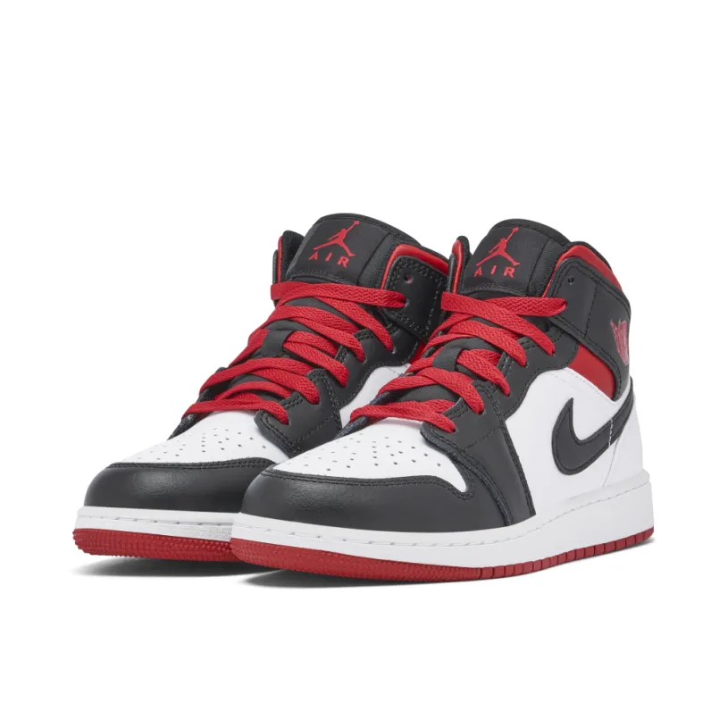 Air Jordan 1 Mid Gym Red Black Toe GS 