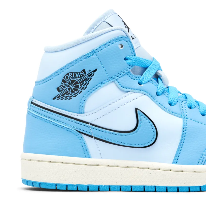 Air Jordan 1 Mid Ice Blue Womens 