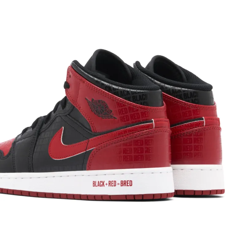 Air Jordan 1 Mid Bred Text GS 